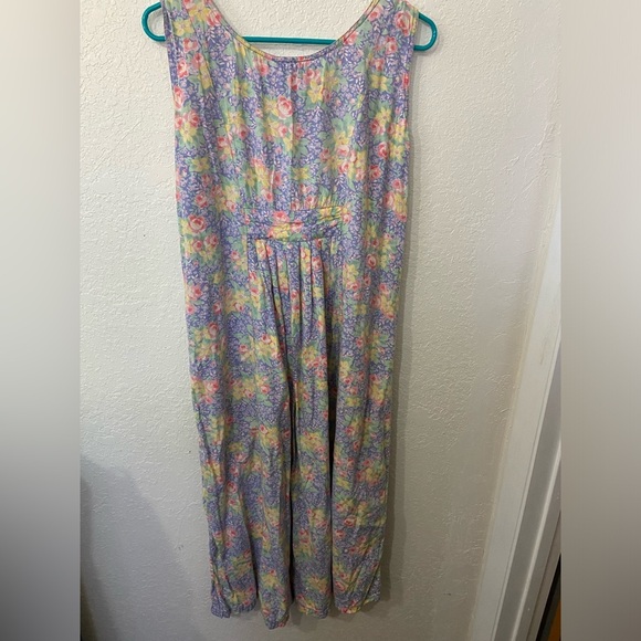 Vintage Pudding Shop April Cornell Dress Size 3 Purple Floral Sleeveless Button - Picture 9 of 11